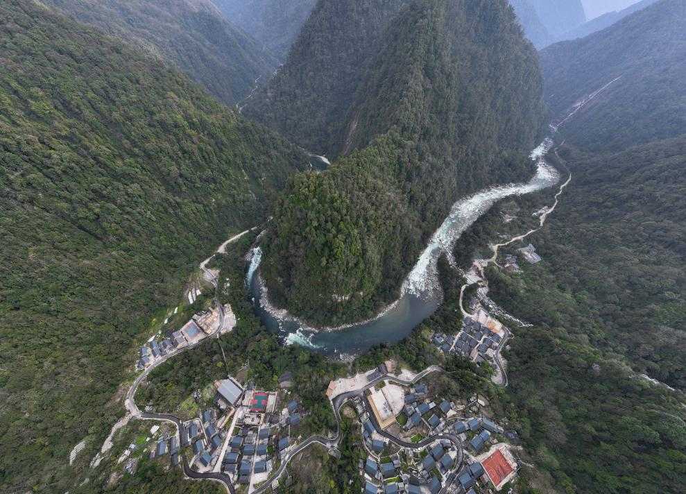 2023年3月10日，獨(dú)龍江航拍。